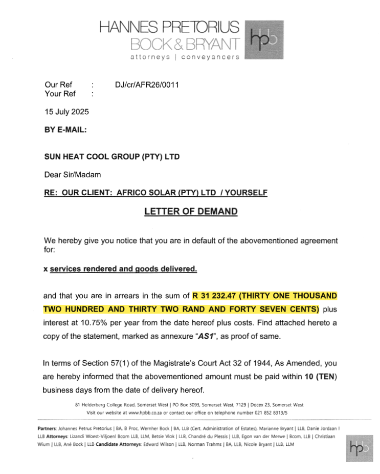 Jonathan Clive Stephenson - Lawyers Letter of Demand - 2025-07-15